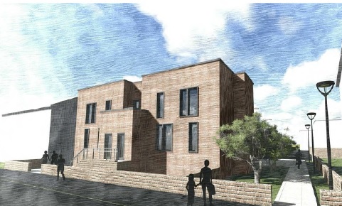 Artists impression of the housing development for energy efficient apartments in Prestatyn