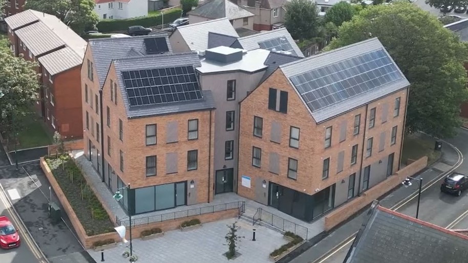 A building block in Llys Llên that are energy efficient council homes