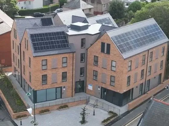 A building block in Llys Llên that are energy efficient council homes