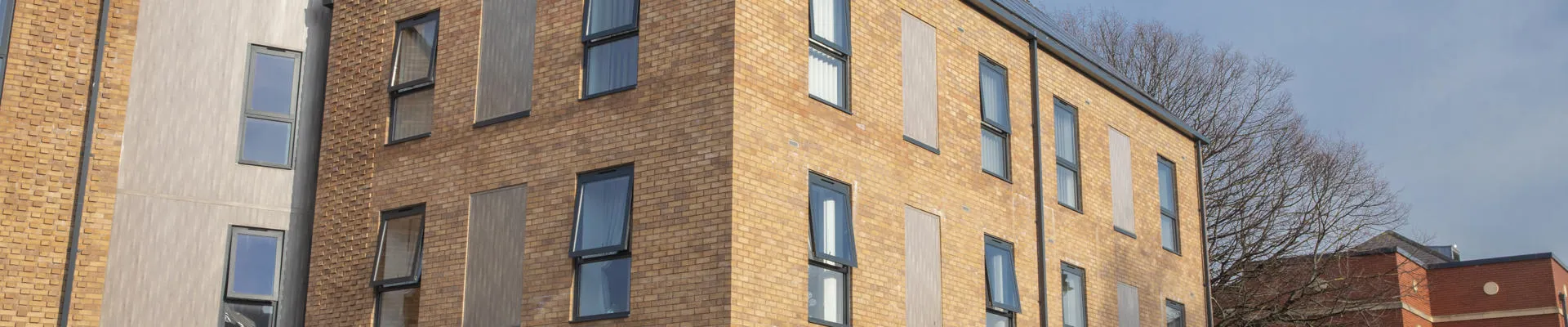 Building of the former library site in Prestatyn that has been refurbished into apartments