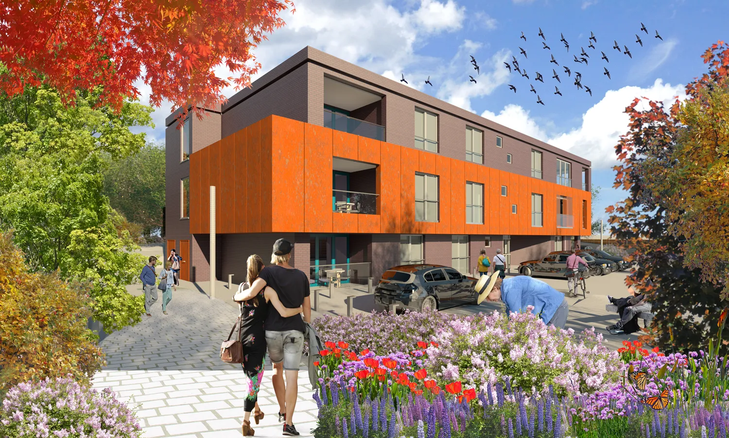 Artists impression of the Prestatyn social homes development