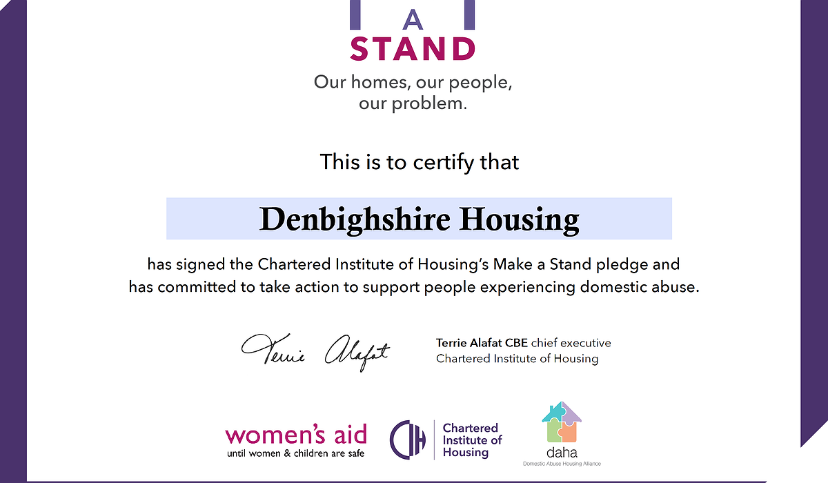 Make a stand against domestic violence certificate