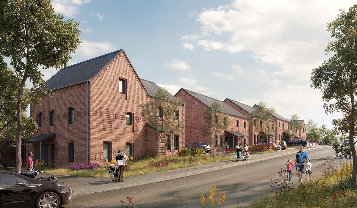 Artist impression of new family homes in Tan Y Sgubor Denbigh.